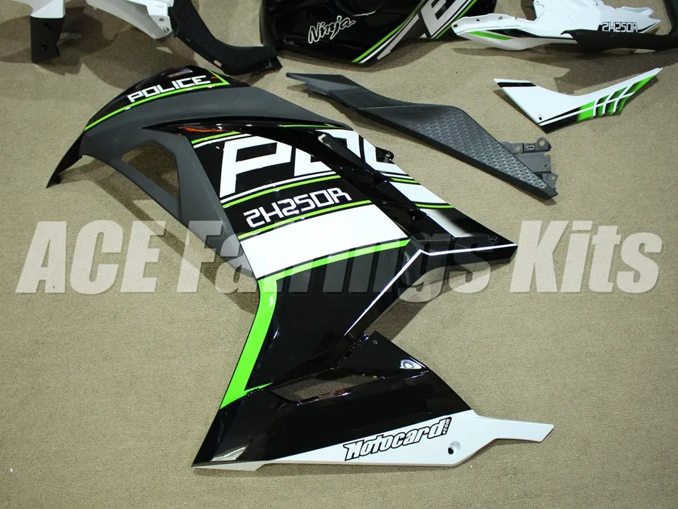 ABS Полный комплект обтекателя Для Kawasaki Ninja300 EX300 300R 2013, 13, 14, 15, 16, 17, Обтекатели+ крышка бака классные черные