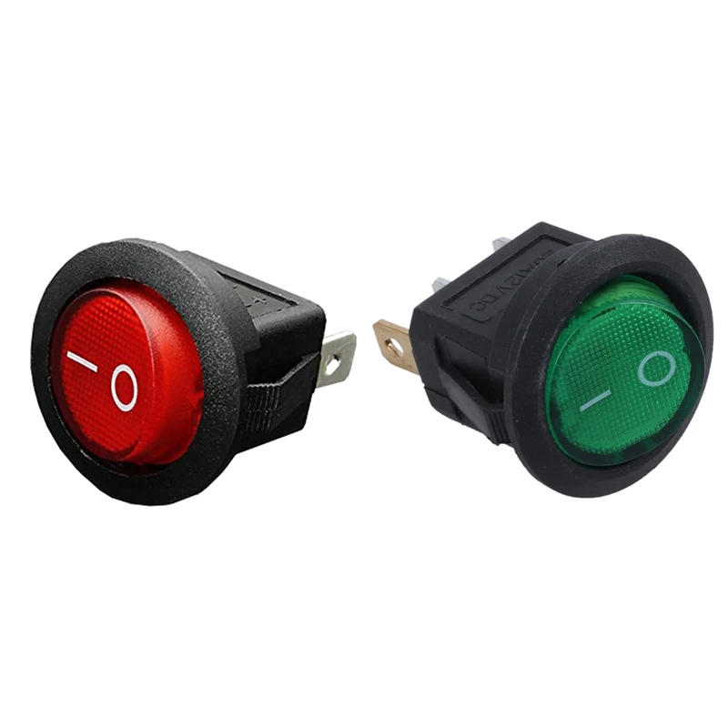 Interruptor Basculante Para Coches Y Barcos - 12V/24V, Luz Azul, Símbolos Personalizables - Plug & Play, 37 X 22 Mm
