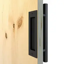Матовый черный БАР тяги и металлическая ручка Набор для деревянной двери набор из 2