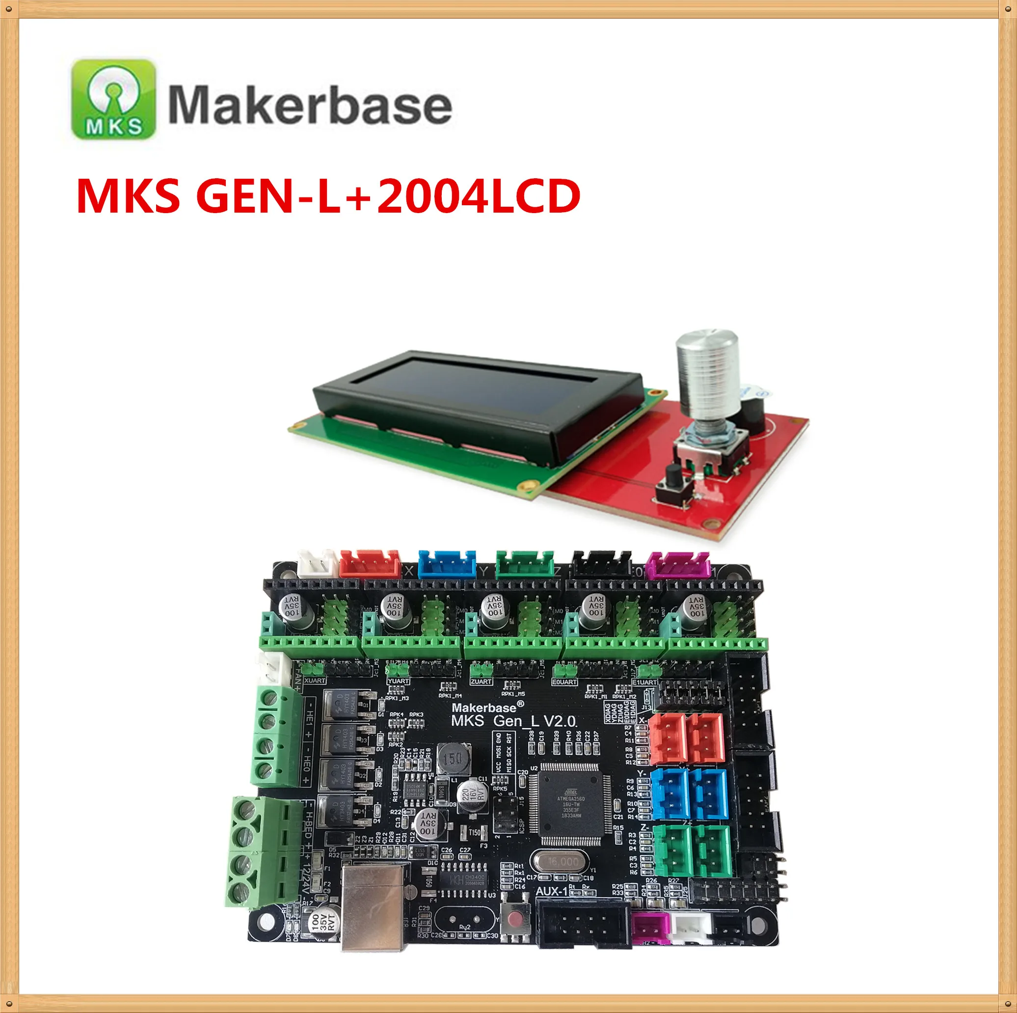 MKS GEN L V2.0 материнская плата + 2004LCD Мини ЖК панель lcd 2004 дисплей хороший 3D принтер