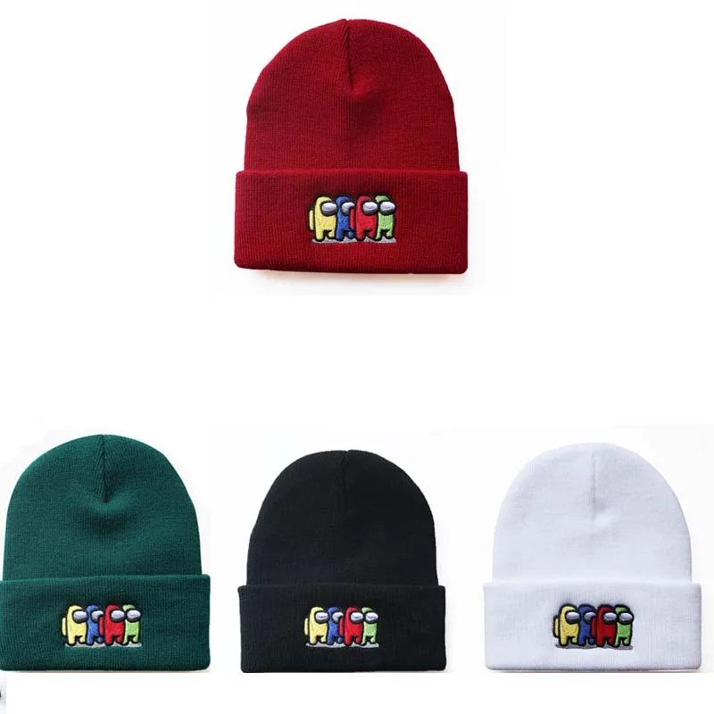 Men's Beanie Hats Cute Embroidery Caps Outdoor Casual Round TOP Hat Cartoon Game Hats Adjustable Breathable Cap For Women Unisex