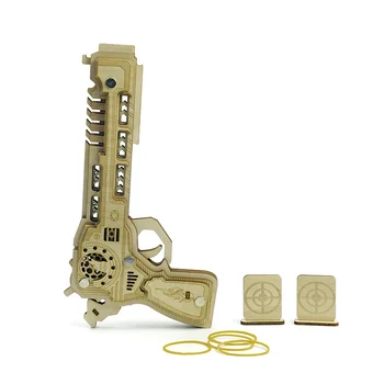 

Fun DIY Assembled Rubber Band Pistol Toy Handmade Wooden Mechanical Outdoor Game Shooter Safety Model Kids Birthday Gift Crafts