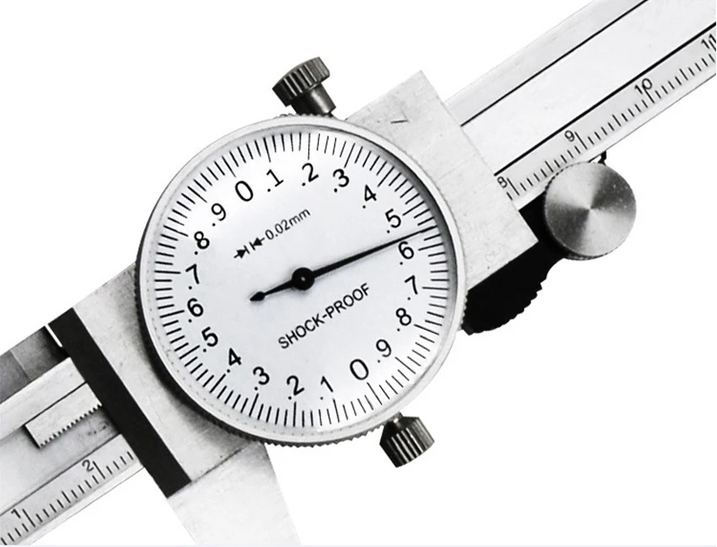 Dial Caliper 0-150mm Метрический измерительный прибор штангенциркуль с циферблатом 0-150 мм/0,02 мм ударопрочный прецизионный Штангенциркули из нержавеющей стали - Цвет: Dial Caliper 0-150mm