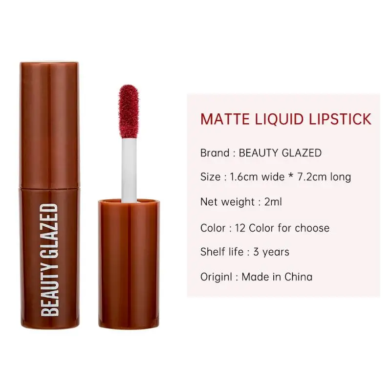 12 Shades Chocolate Lip Gloss Velvet Matte Liquid Lipstick Waterproof Lasting Girlfriend Gift Makeup Cosmetics TSLM1