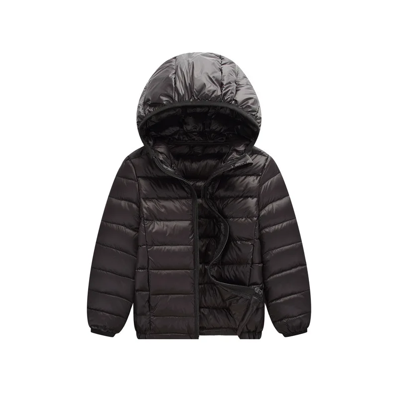 Осенне-зимняя новая стильная тонкая пуховая куртка с капюшоном для больших мальчиков детская одежда из хлопка мужская и женская детская короткая куртка