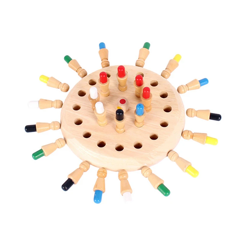 Children's Wooden Memory Match Stick Chess Game Fun Block Board Game Early Educational Color Cognitive Ability Toy For Children