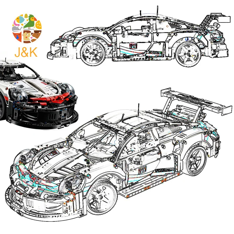 Новинка 42096 Technic серия супер спортивный гоночный автомобиль Модель Строительный Блок игрушка для детей подарок на день рождения