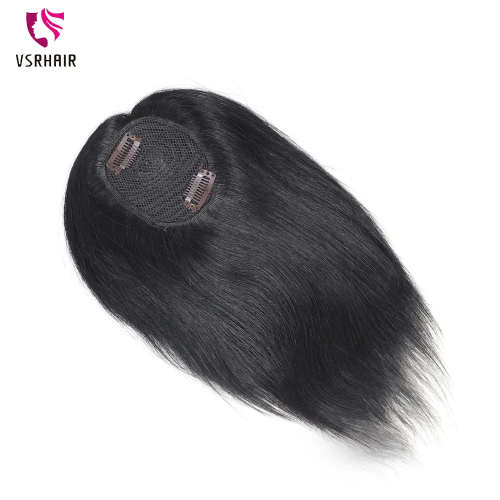 Nuovo stile Topper per capelli umani al 100% perfetto per la caduta dei capelli Topper per capelli umani per donne Topper per capelli con due clip
