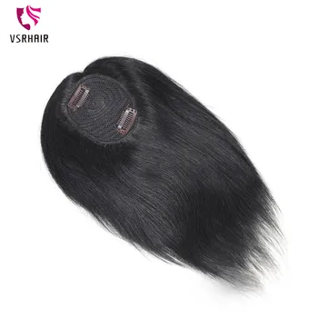 Nuovo stile Topper per capelli umani al 100% perfetto per la caduta dei capelli Topper per capelli umani per donne Topper per capelli con due clip