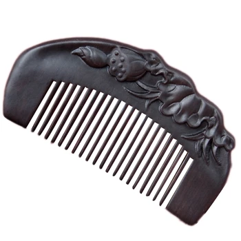 

Hair Comb High-Grade Engraved Combs Lotus Seed Creative Wooden Head Comb Anti-Static