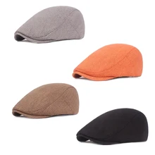 Дышащая модная мужская женская повседневная берет шапка, кепка мужская и женская хлопковая льняная берет кепка газетчика