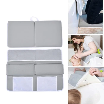 

Bath Kneeler with Elbow Rest Pad Set Thick Bathtub Kneeling Mat with Toy Organizer for Happy Baby Bathing Time BV789