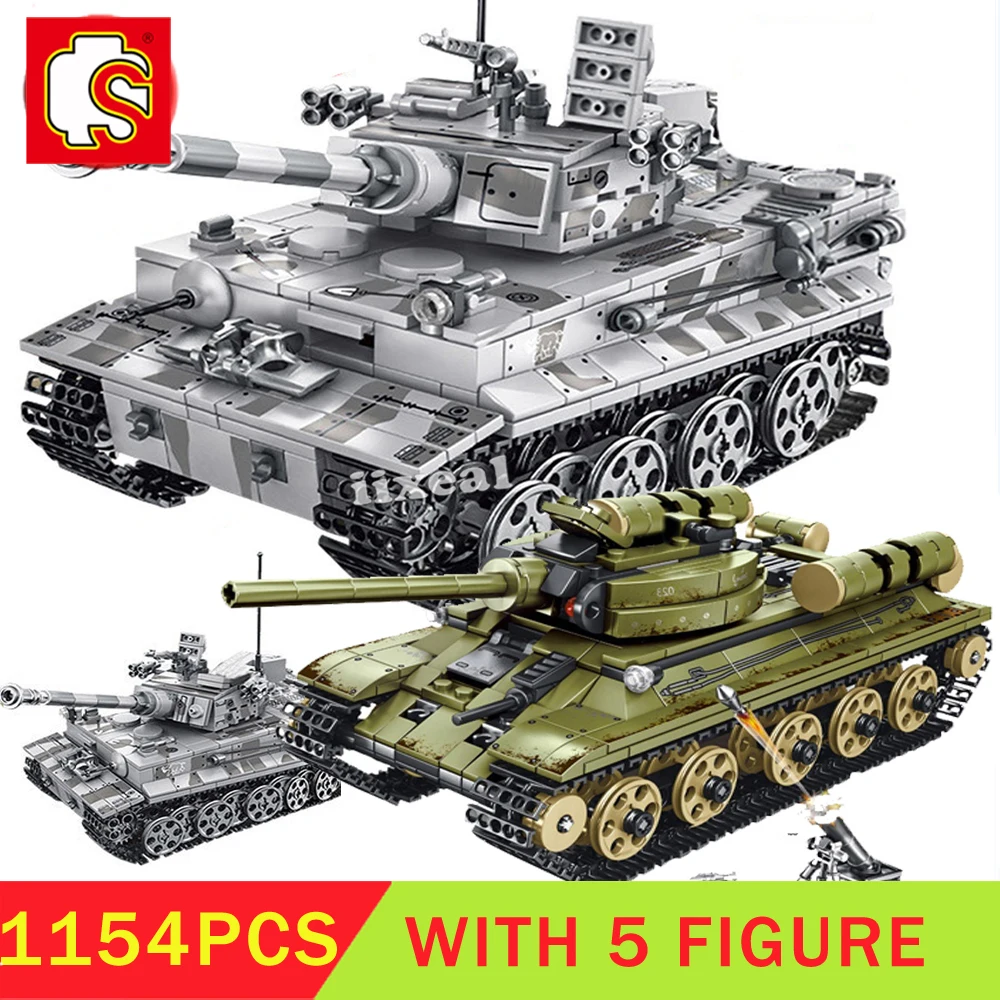 Technic WW2 кирпичи Империя стальных танковых блоков здание армии Немецкий тигр T 34