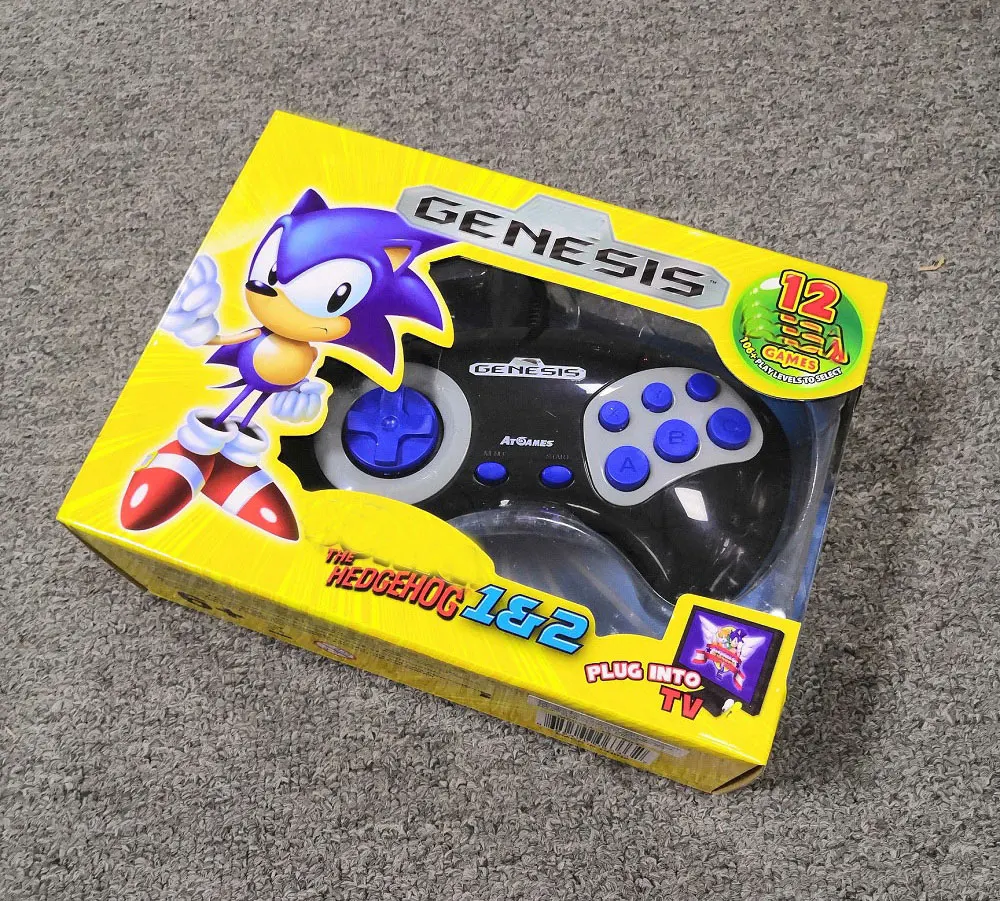 Дешевый проводной контроллер TV Video геймпад со встроенными 12 играми для sega|Игровые