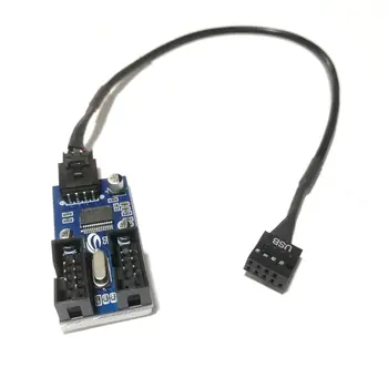 

mainboard host case internal 9 pin connector 9p USB 1 to 2 Splitter chipset Enhanced version extender card adapter computer wire