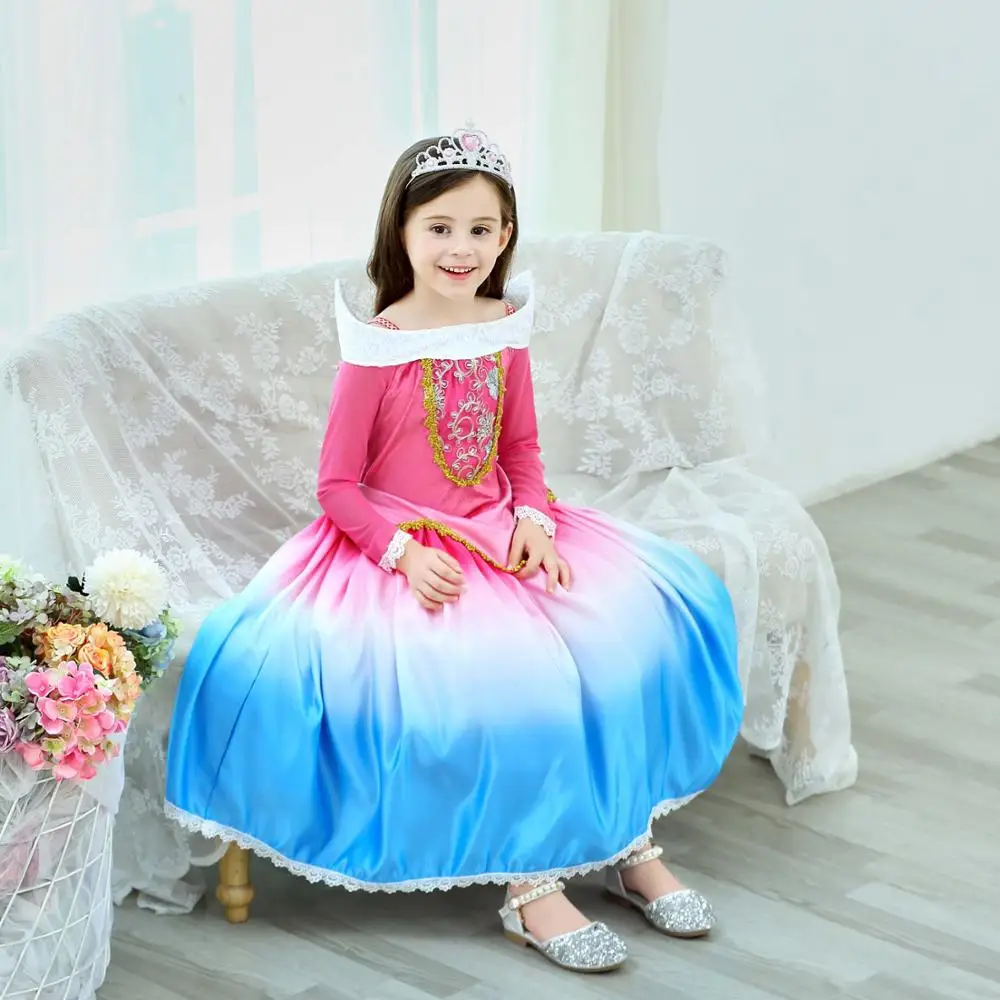 2019 рубашка Elsa платье для маленьких девочек с героями мультфильмов принцесса Анна