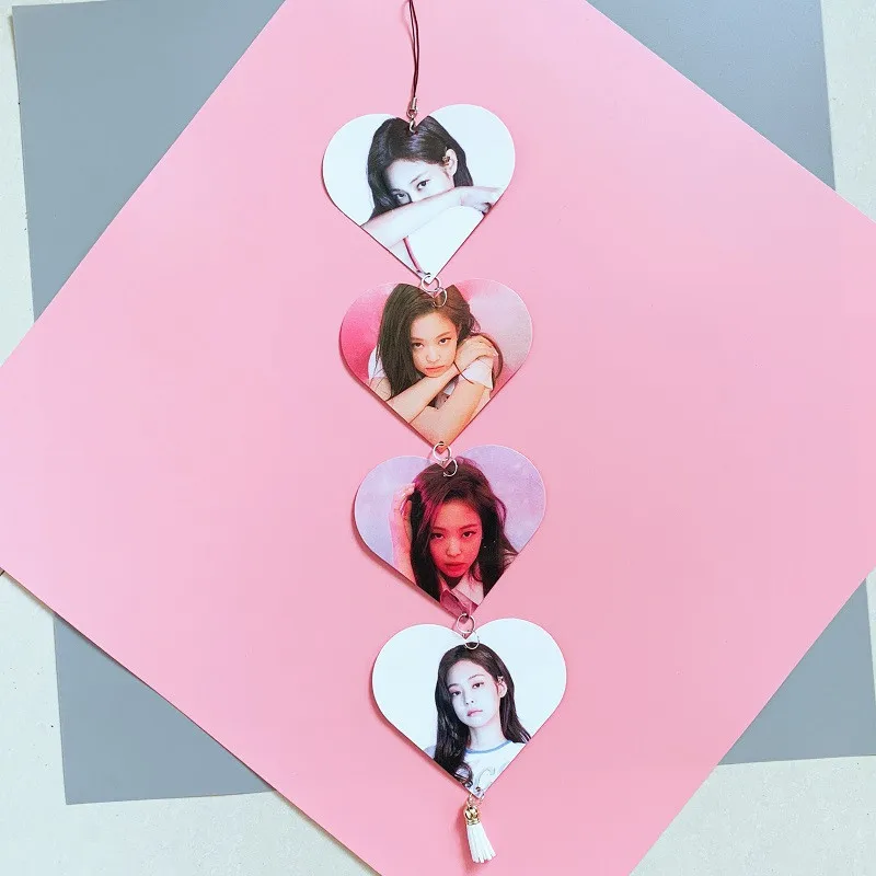 Kpop бумажный флаг плакат черный розовый Дженни JISOO Роза Лиза повесить фотографии украшение дома Сердце Стиль