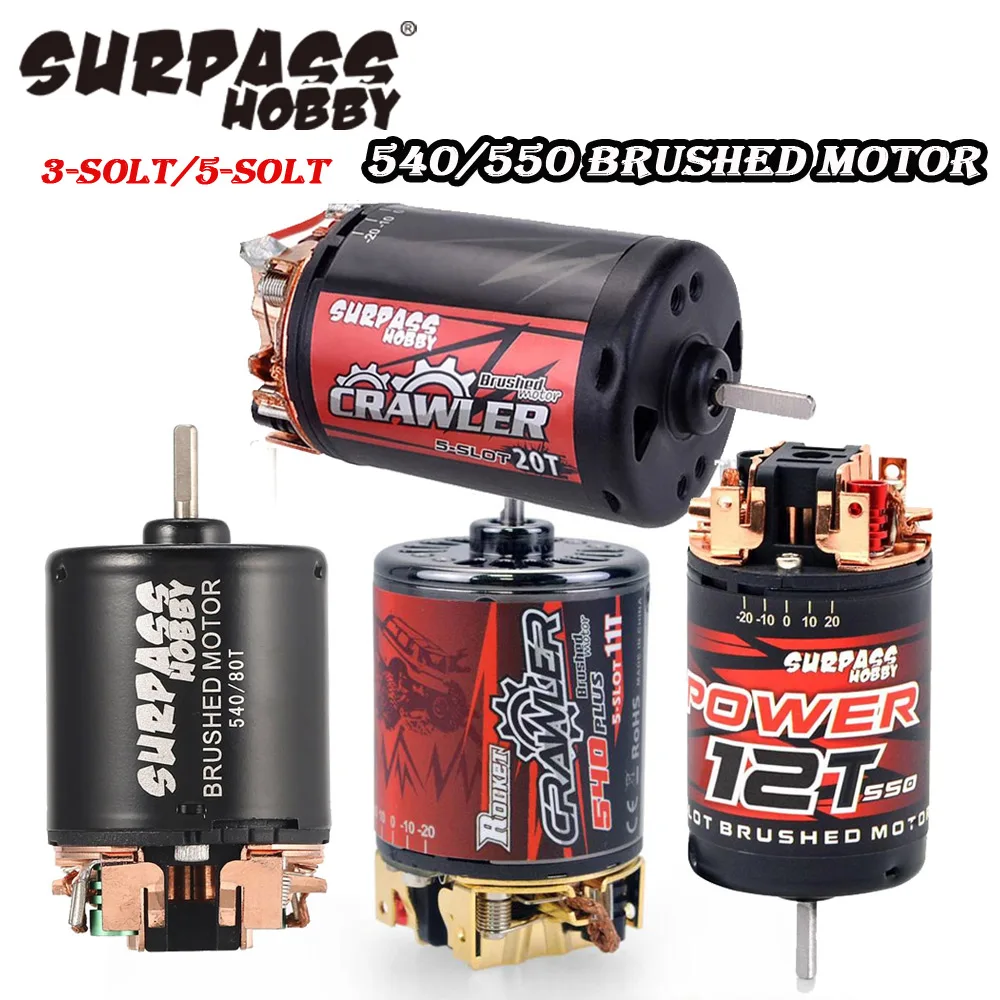 SURPASS HOBBY 5-Slot 3-Slot 540 550 540 Plus Brushed Motor 12T 16T 27T ...