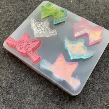 

Cartoon Cat Bowtie Heart Wing Pendant Silicone Mold UV Resin Mold Jewelry Tools
