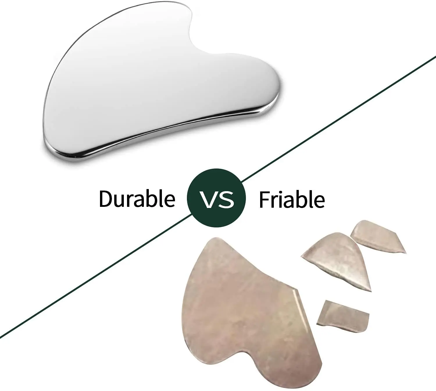 Gua Sha Board Heart Shape Stainless Steel Muscle Massage Tissue Therapy Scraping Plate Promote Blood Circulation Body Relaxation gua sha board massage tool