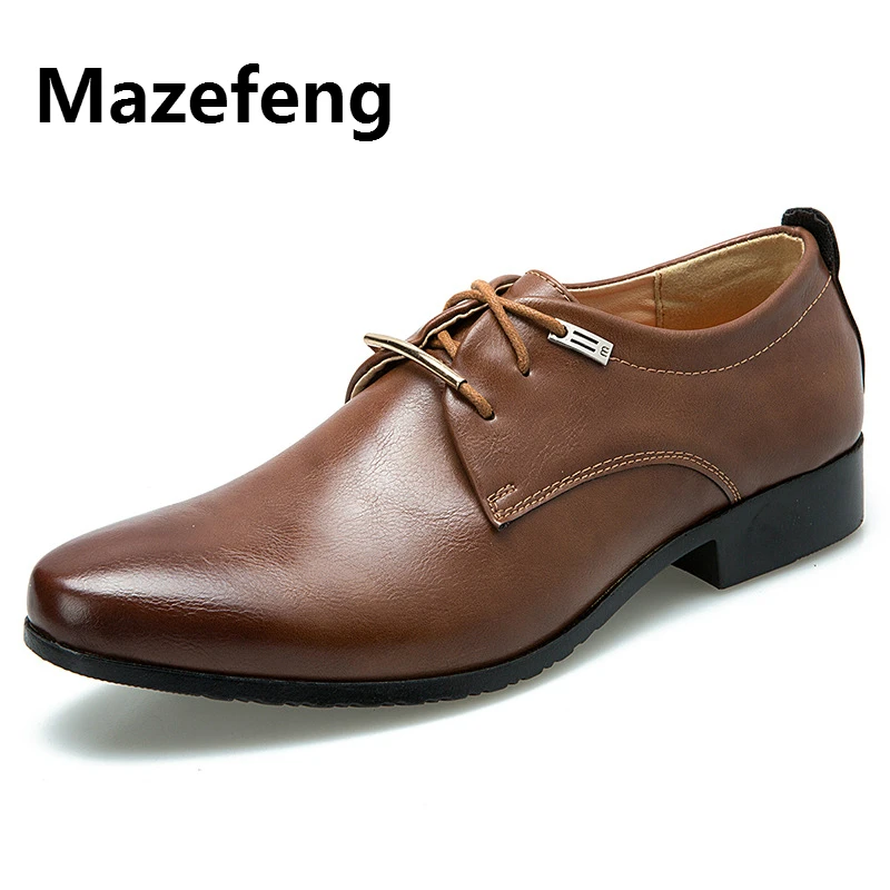 Mazefeng/Новинка года; Высококачественная мужская кожаная обувь в британском стиле; мужские оксфорды в деловом стиле; Мужская официальная обувь