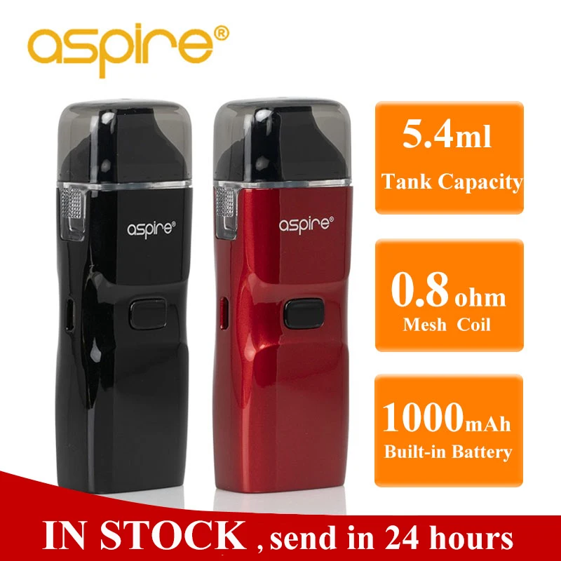 Вейпер Aspire Breeze NXT Vape комплект 5 4 мл Pod Tank Atomizer 0.8ohm сетки катушки Встроенный 1000 мАч