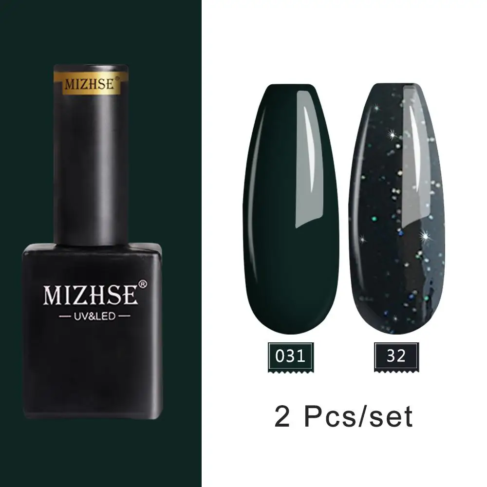 E-031-032 MZIHSE 2 шт./компл. УФ набор гель-лаков для ногтей Полупостоянный лак для ногтей Блеск Гель красный телесный цвета замочить от УФ гель для ногтей маникюр - Цвет: E-031-032