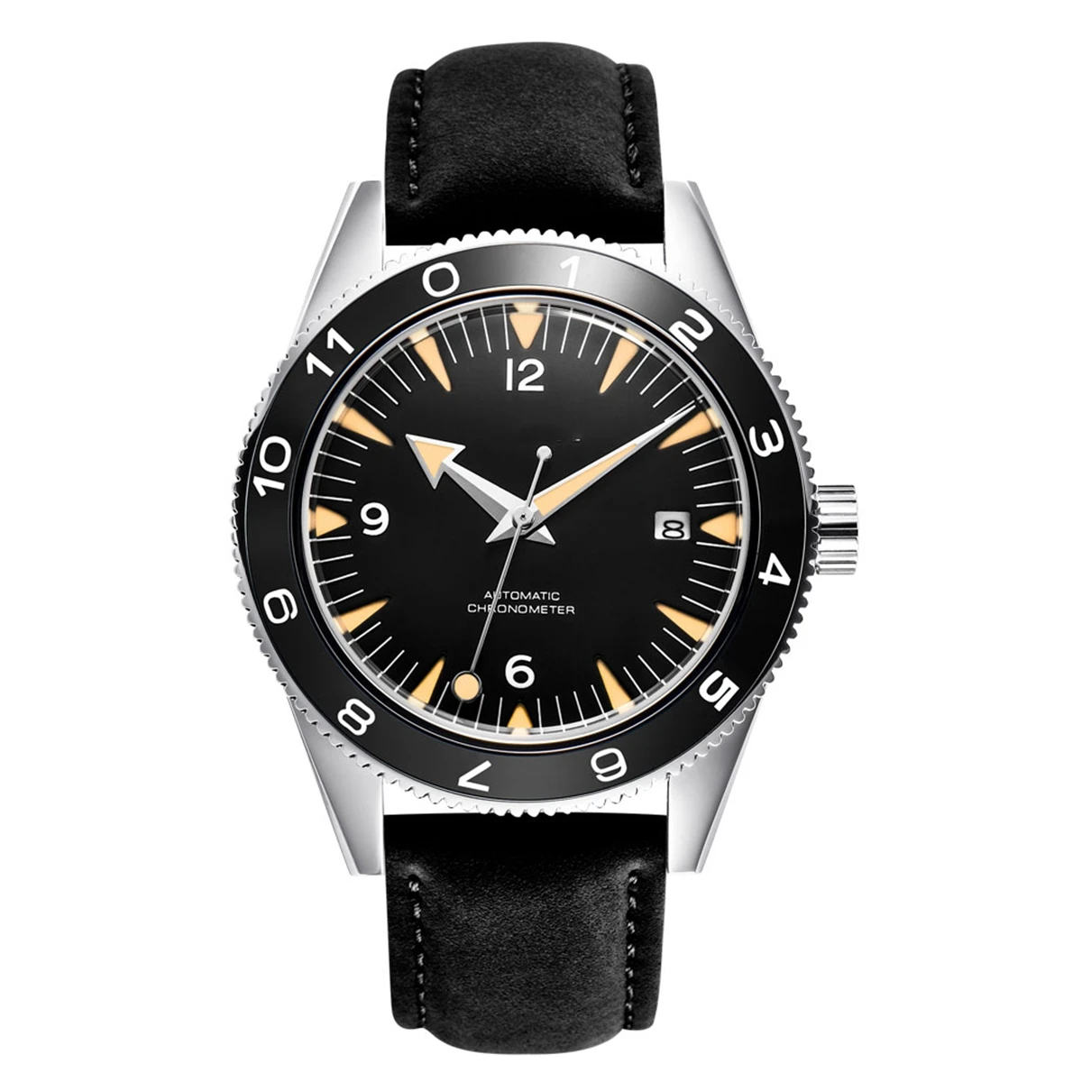 A Black dial leather