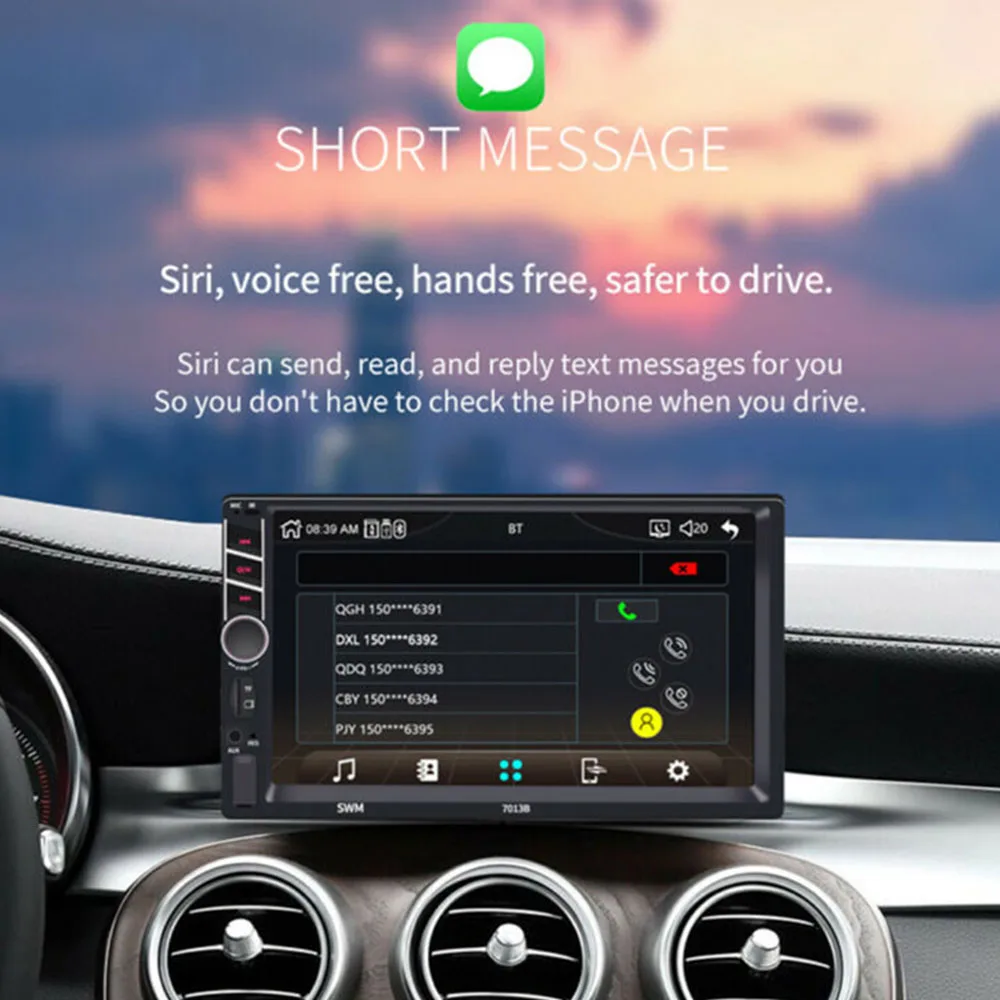 DC 12V автомобильный стерео радио для Apple CarPlay 7," двойной Din Android плеер FM MP5