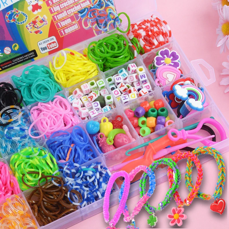 Colorful Rubber Band Set Diy Educational Toys Braided - Temu