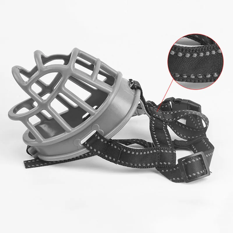 Reflective Dog Muzzle Mask Anti-biting Silicone pet Mouth Muzzles Adjustable Anti Barking mouth cover Small Medium Large Dogs