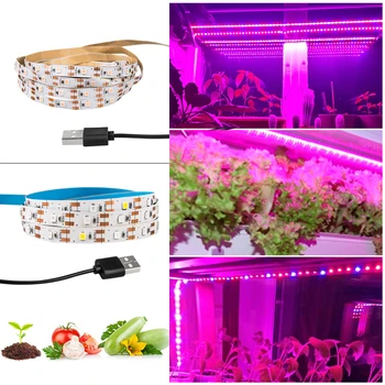 

0.5m-2m 5V USB Grow Light Strip 2835 SMD Full Spectrum LED Grow Light Phyto Lamp for Flowers Plants Greenhouse Hydroponic