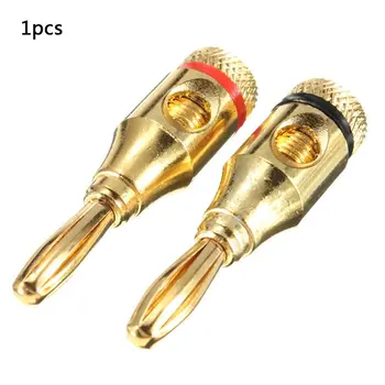 

1PCS Banana Connector 0.8cm Speaker banana plugs Musical Loudspeaker Cable Audio Open Wire Screw Type Golden plate Cable connect