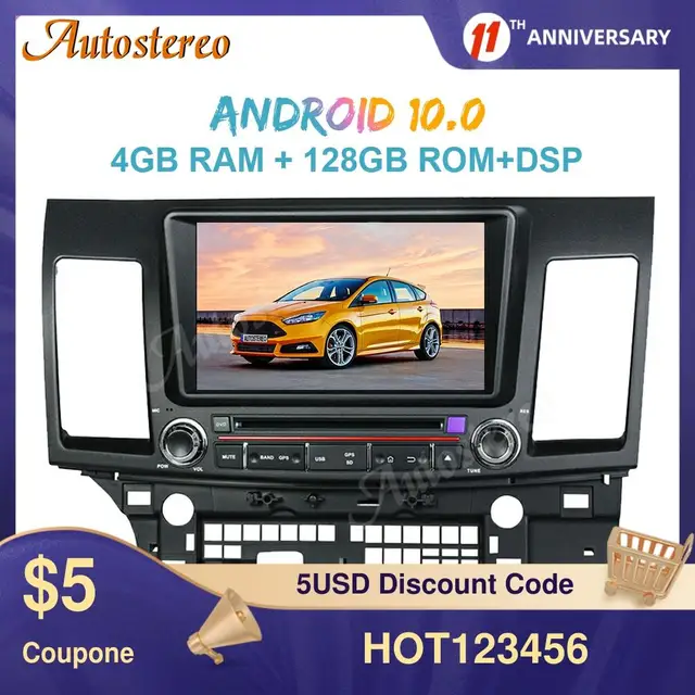 $314.5 For Mitsubishi Lancer 2006 2007 2008 2009 2010 2011 2012 128G Carplay Android 10 DVD Player GPS Navi Auto Radio Stereo Head unit