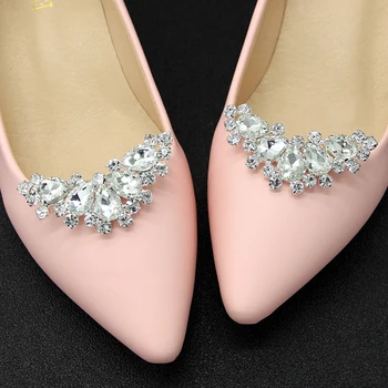 

Shoe Clip Rhinestone Wings DIY Charms Women Wedding Crystal Shoe Buckle Accessories Heels Decoration Silver Shiny Decoration