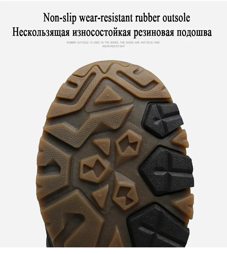 Classic Men Winter Ankle Boots Thick Plush Keep Warm Men Snow Boots Outdoor Man Leather Waterproof Winter Boots Work Shoes 39-48