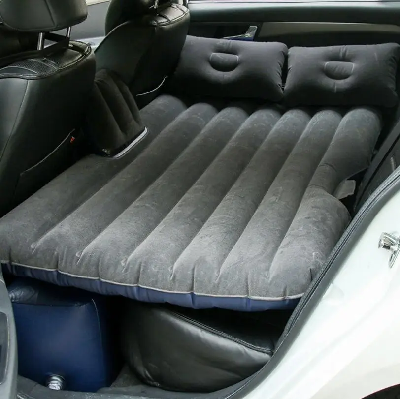 Прочный автомобильный надувной матрас на заднем сиденье для путешествий, влагостойкий надувной матрас, надувная кровать для салона автомобиля - Цвет: gray
