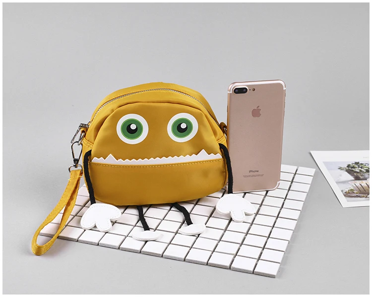 Yellow Новое поступление, сумка в японском стиле, милый рюкзак из искусственной кожи с изображением маленького монстра для девочек, детский мини-рюкзак, сумка для маленькой девочки, mochila japonesa - Цвет: Yellow