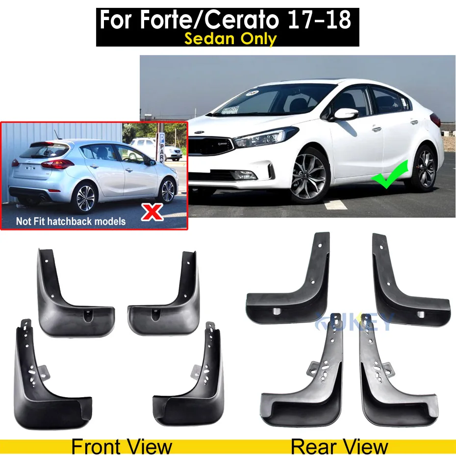 Cerato 17-18 Sedan Брызговики XUKEY для Kia Rio Soul Cerato Spectra Forte Optima Sportage K3 K5 X-line KX Cross Брызговики - Цвет: Cerato 17-18 Sedan