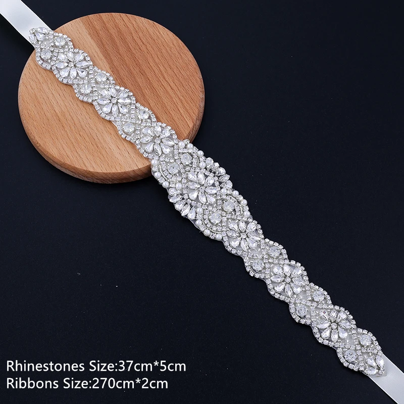 NZUK Rhinestone Bridal Belt Wedding With Crystal Diamond Wedding Dress Accessories Belt Sash 19cm-89cm Sash For Women bridal waistband bridal dress decoration