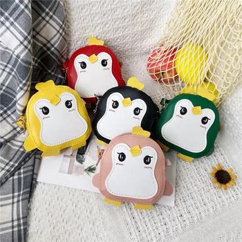 

Lovely Baby Girls Mini Accessories Shoulder Bag PU Children's Boys Messenger Bags Cute Cartoon Penguin Kids Gift Coin Purse