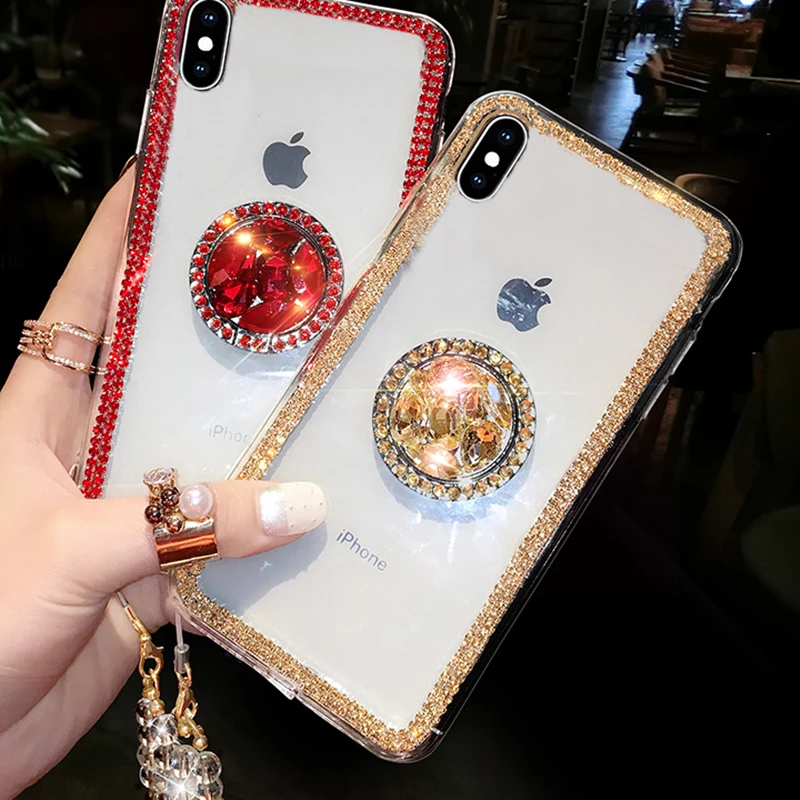Роскошный 3D Алмазный Прозрачный блестящий чехол для телефона iPhone 11 Pro MAX X XR XS 7 8 6S