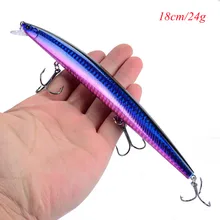 

1Pc fake bait 18cm 24g big long fish bionic bait sea fishing lure bait 3D eyes Strong hooks lures for sea fishing Bait 5 Styles