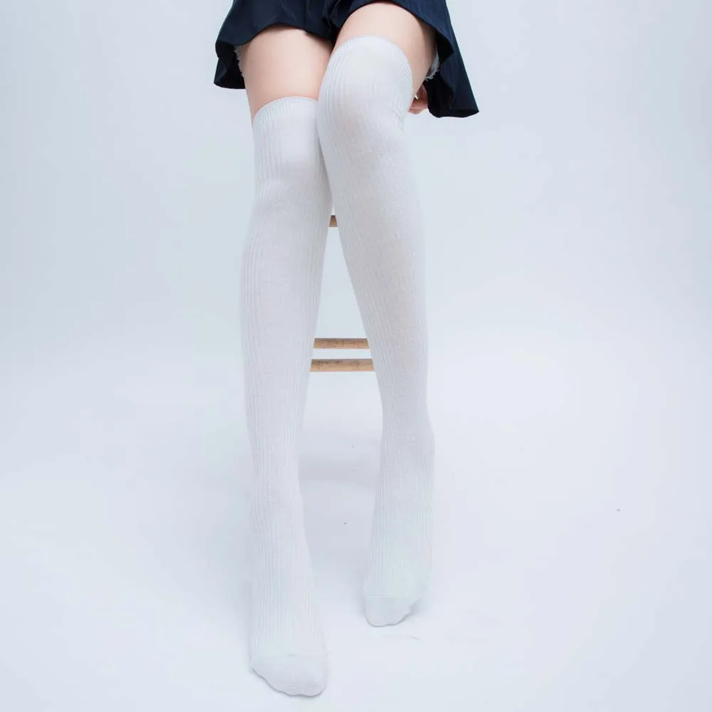 Женские Длинные хлопковые высокие носки на осень и зиму 55 см для девушек, модные сексуальные гольфы