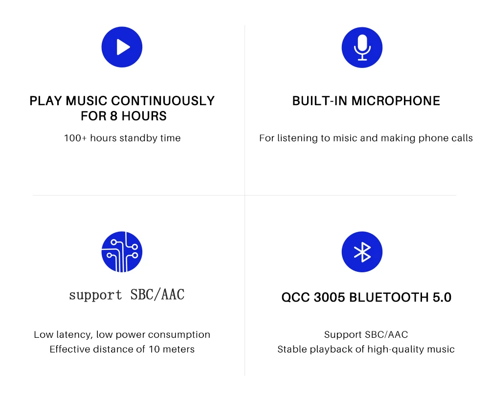 TFZ BC 03 Wireless Bluetooth 5.0 SBC AAC Cable 0.78 mm 2pin Bluetooth Headset Replacement Module Cable With Mic