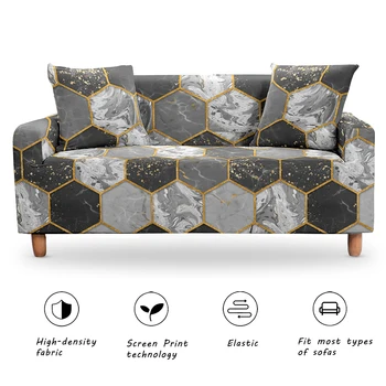 

Elastic Marble Sofa Cover Stretch Tight Wrap All-inclusive Sofa Covers for Living Room Couch Cover Chair Sofa Cover Pillow Case