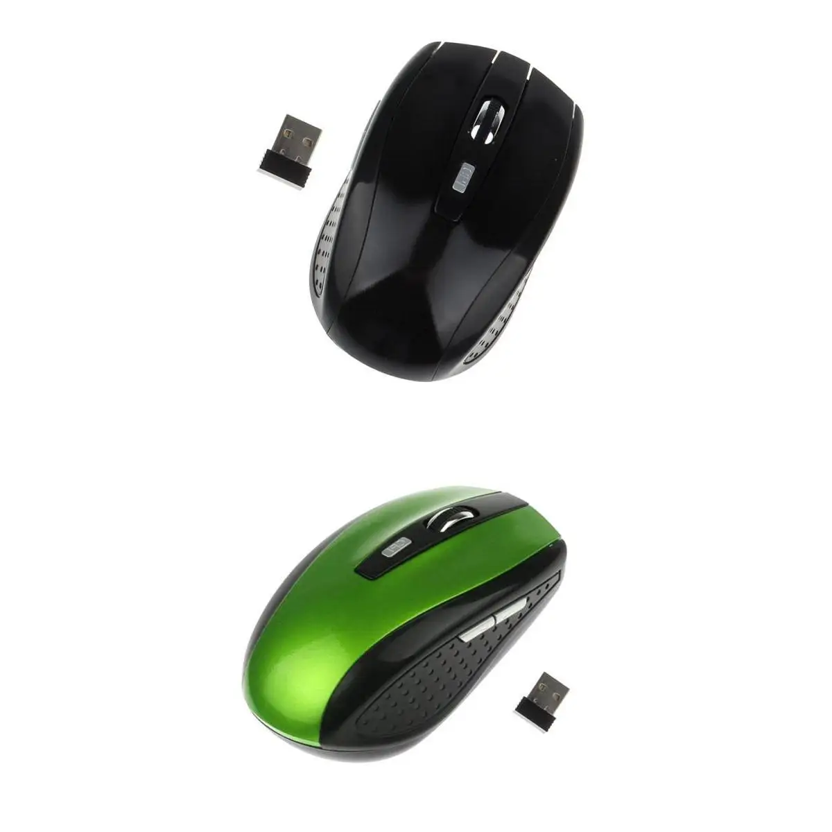 2 Packs 2.4GHz Wireless Optical Mouse USB 2.0 Receiver 6 Buttons 1800dpi Wireless Mice Mouse For PC Computer Laptop Mouse