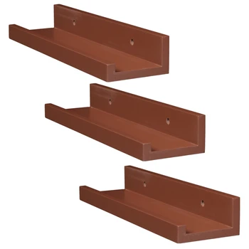 

Set of 3 14-inch Classy and Modern Display Ledge Floating Floating Wall Shelves by Brown-35816962