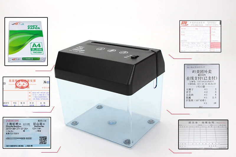 Cortador de Papel Máquina de Corte Ferramenta com Abridor de Carta Mini Portátil Elétrico Shredder Tira Corte a6 Dobrado a4 Wastebasket Usb 7 High Quality Computador e Escritório