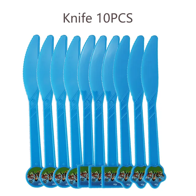 Paw Patrol Birthday Party Balloons Toy Birthday Banner For Kids Boys Girls Party Decoration Paper Cup Plate Tableware Supplies 10PCS Knife